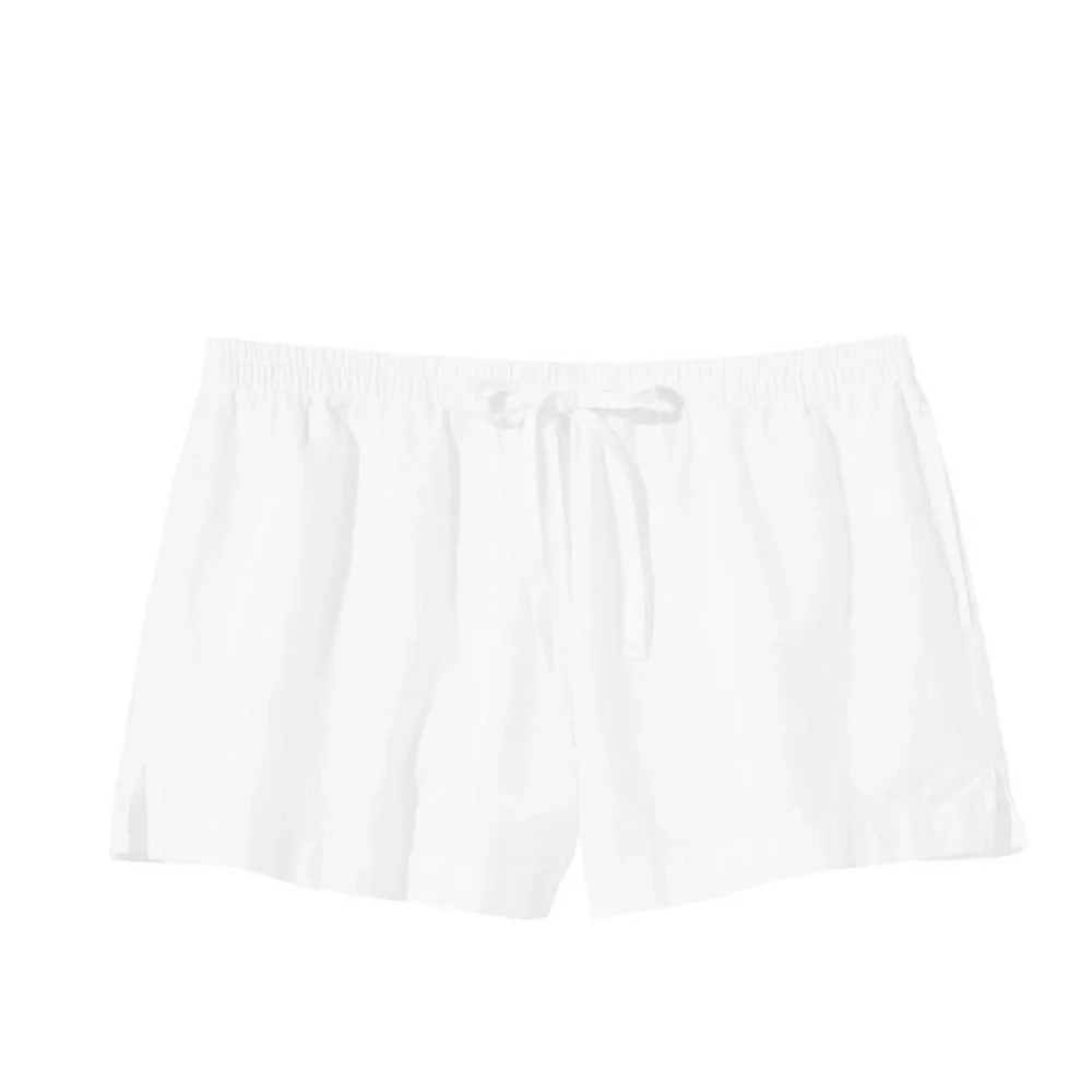 NWT Victoria’s Secret Drawstring Waist Linen Cover-up Shorts in White - Picture 13 of 13
